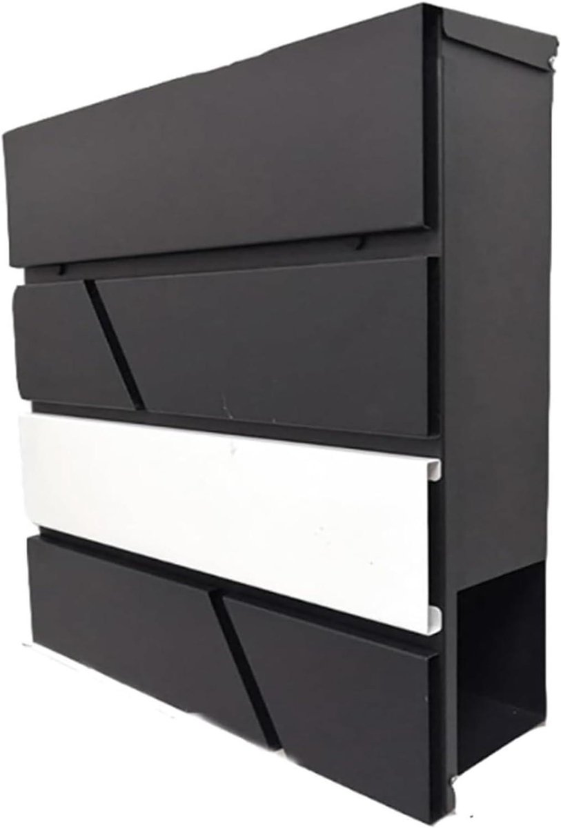 Brievenbus Metaal - Wandbrievenbus Pakketbrievenbus - Post Ontvangen - Afsluitbaar Grote Capaciteit - 36 x 30 x 9.5 cm - Zwart