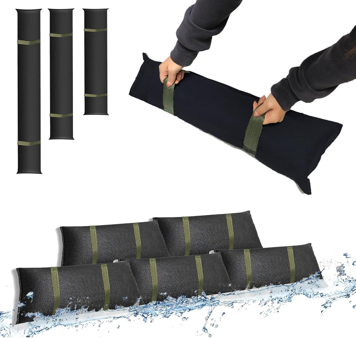Sandzakken 90 x 20 cm - Wateractieve overstromingsbarrières - Duurzaam en scheurbestendig - SnelShoppen