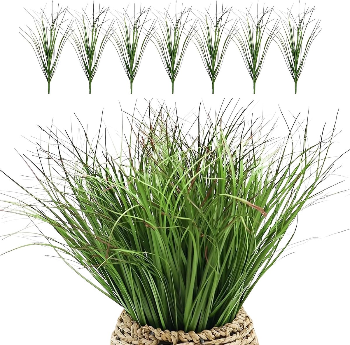 kunstgras 30 cm - weerbestendig - diepgroen met rode kanten - decoratief voor binnen en buiten - SnelShoppen