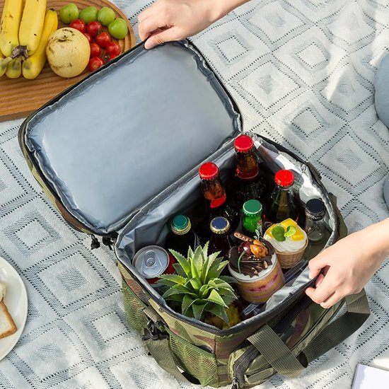 Koeltas - Lunchbox Ijsbox - Buitenactiviteiten - Ergonomische Draagband - 19L - Groen — afbeelding 2
