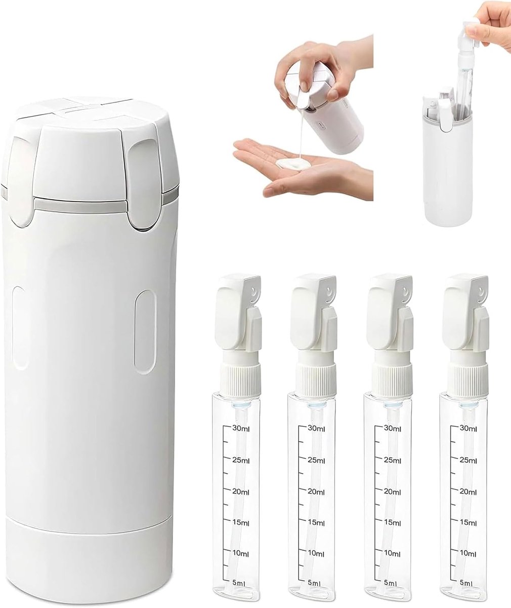 Reisflessen 4 in 1 Set 30ml - Lekbestendig - Navulbare TSA goedgekeurde pompdispenser - SnelShoppen