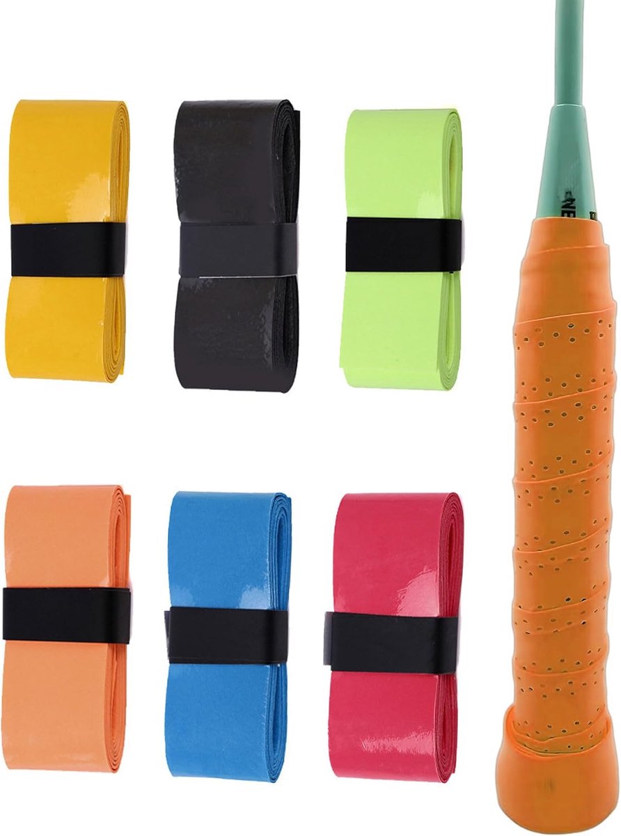 Zelfklevende overgrip grifband 6er set - zacht PU materiaal - geperforeerde ademende grifbanden - SnelShoppen