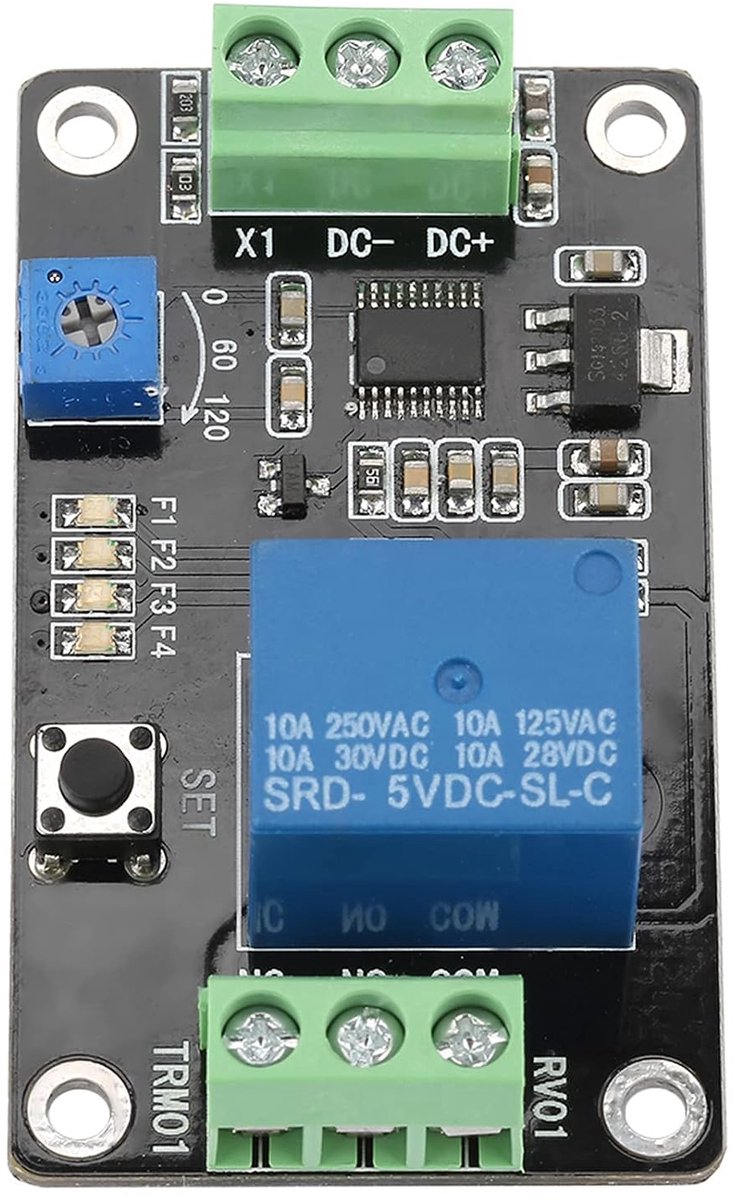 Multi-functie relaismodule 5V/12V/24V - zelfvergrendeling met vertraging - instelbare vertraging tot 120 seconden - SnelShoppen