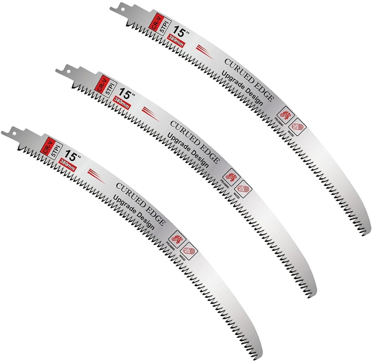 Reciprozaagbladen 380 mm - Japanse tanden - 5 TPI - ideaal voor houtbewerking - SnelShoppen