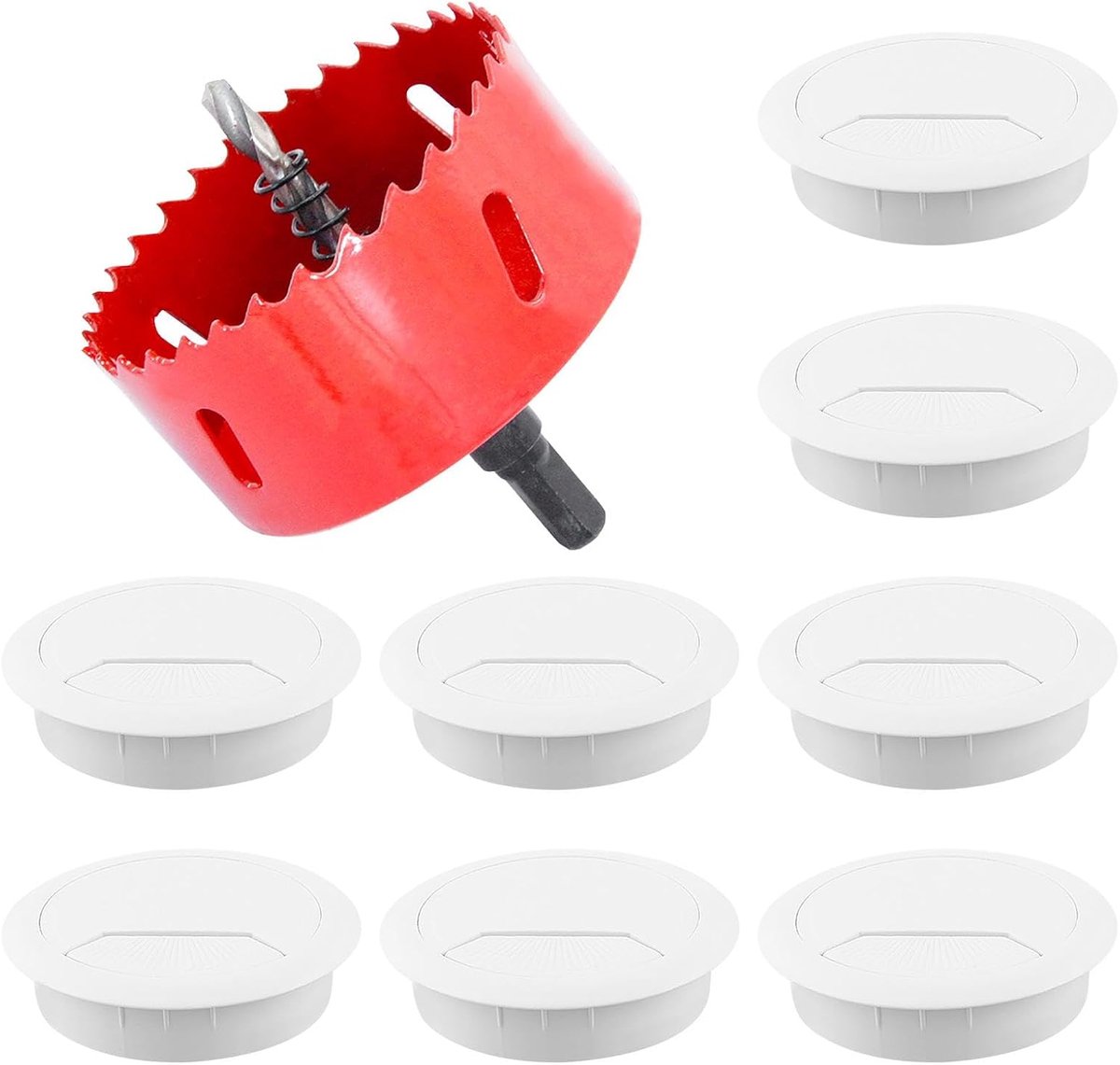Cable Grommet voor Bureau - 60 mm - Rond - Inclusief boor voor eenvoudige installatie - SnelShoppen