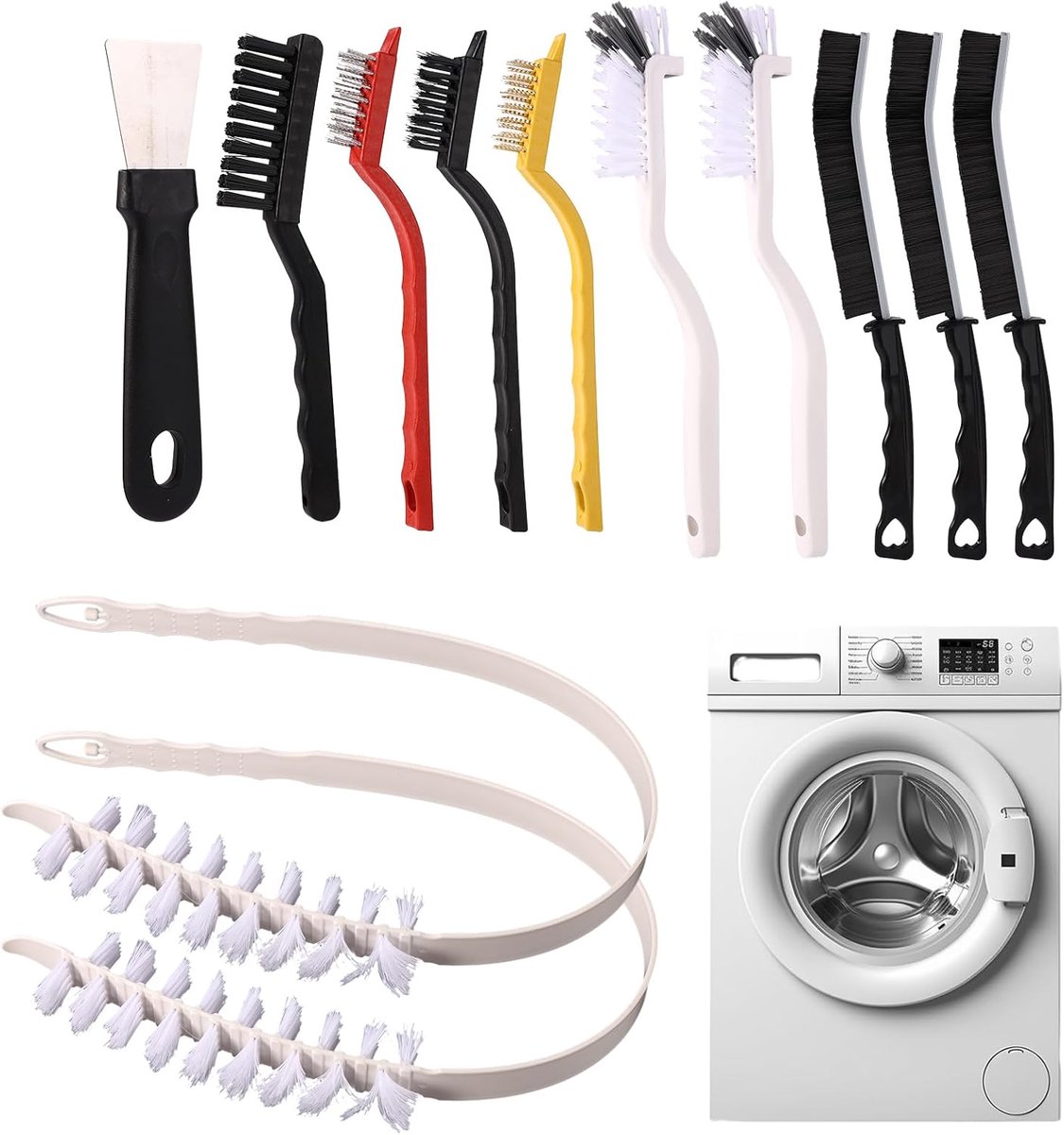 Wasmachine reinigingsset 14-delig - borstels voor rubberen randen - dieptereiniging voor moeilijk bereikbare plekken - SnelShoppen