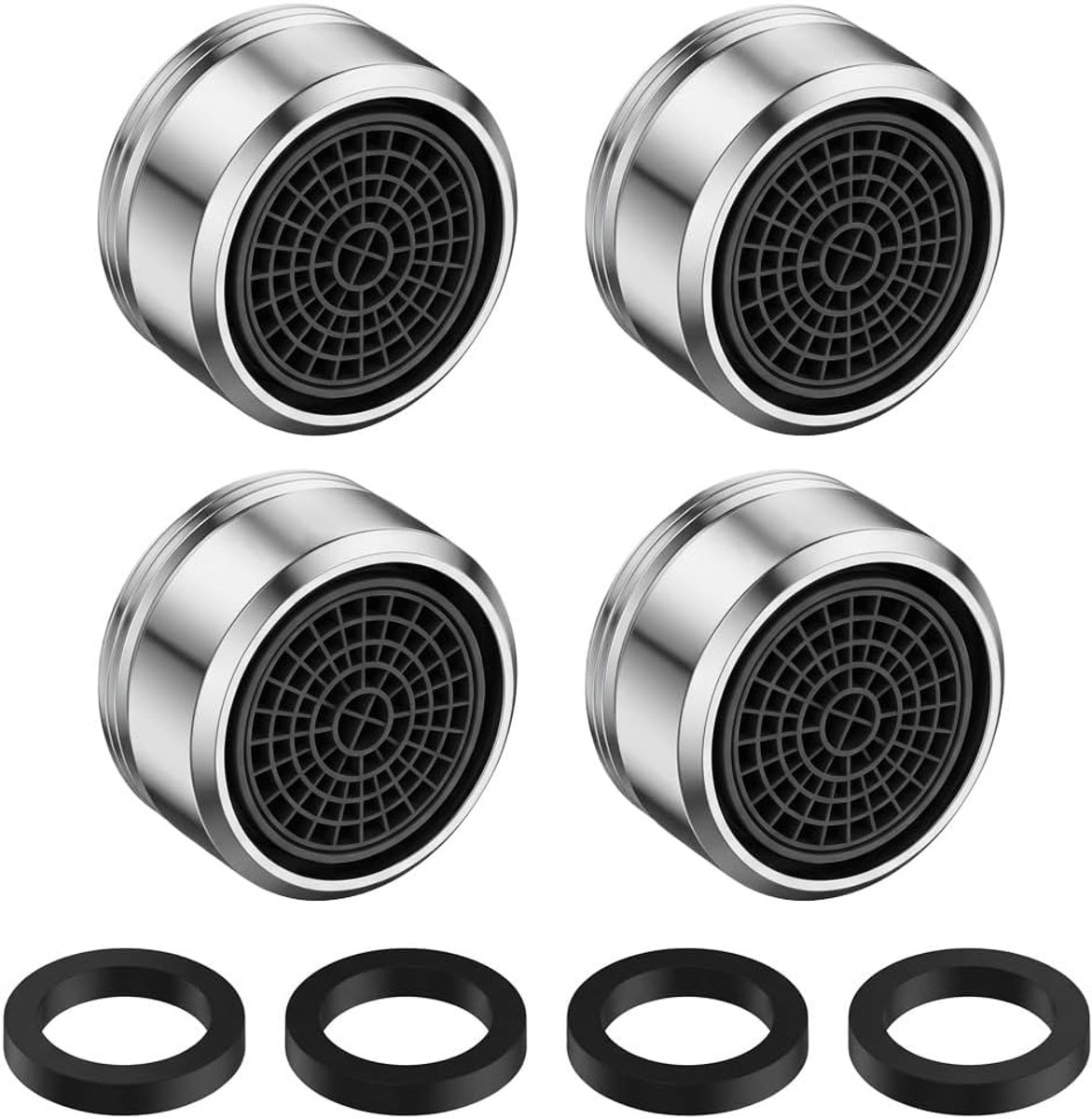 Waterbesparers voor kraan 24 mm - verchroomd messing - antikalkbeluchter - bespaar water - SnelShoppen