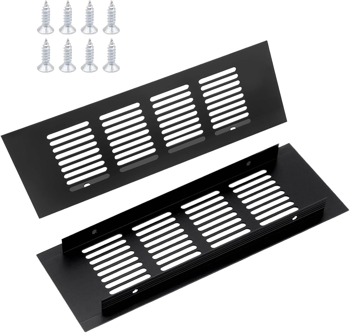 Ventilatierooster 200 mm x 80 mm - Aluminium - Corrosiebestendig - Geschikt voor schoenenkast en keuken - SnelShoppen