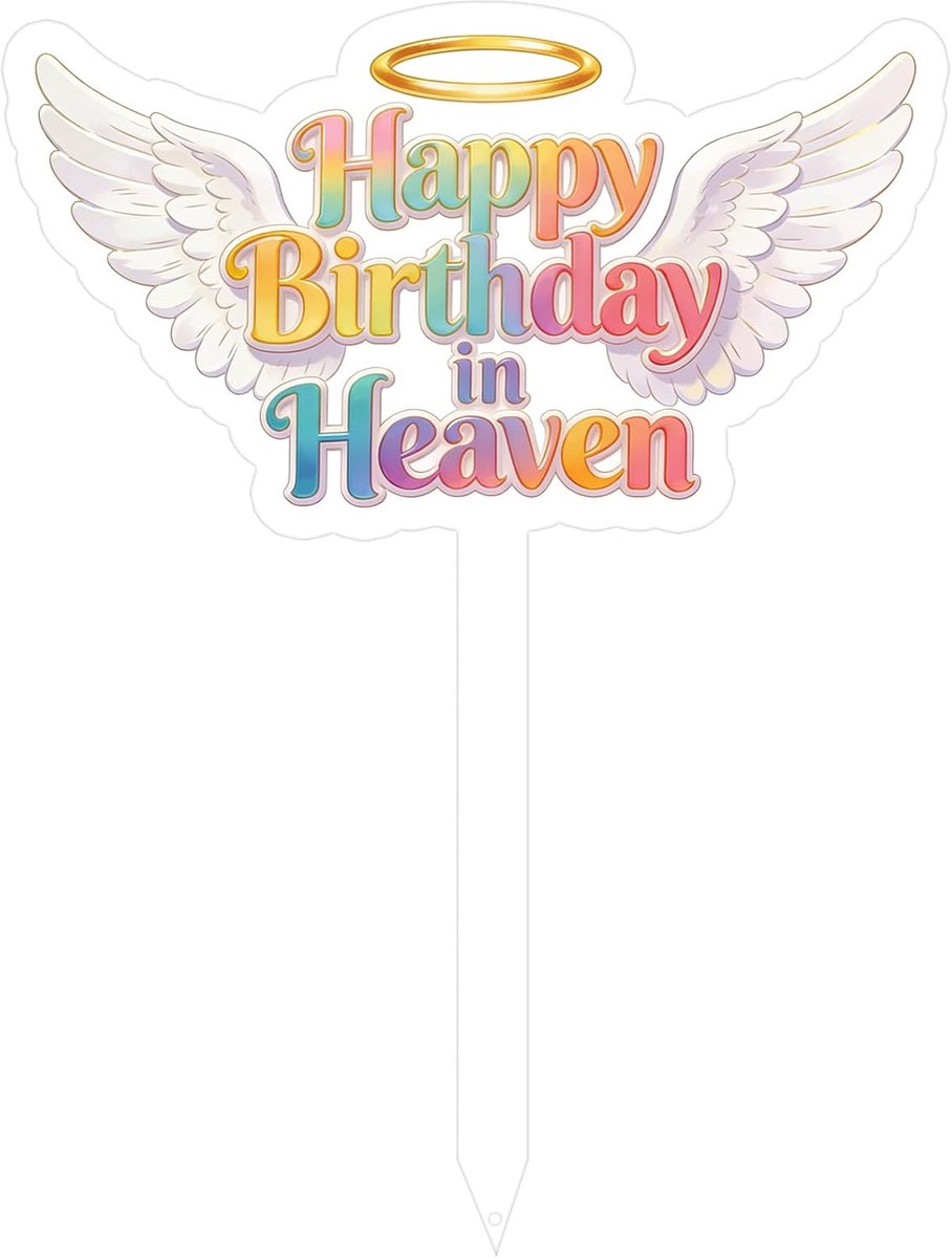 Grafdecoratie Happy Birthday - metalen gedenkpaal - weerbestendig - ter nagedachtenis - SnelShoppen