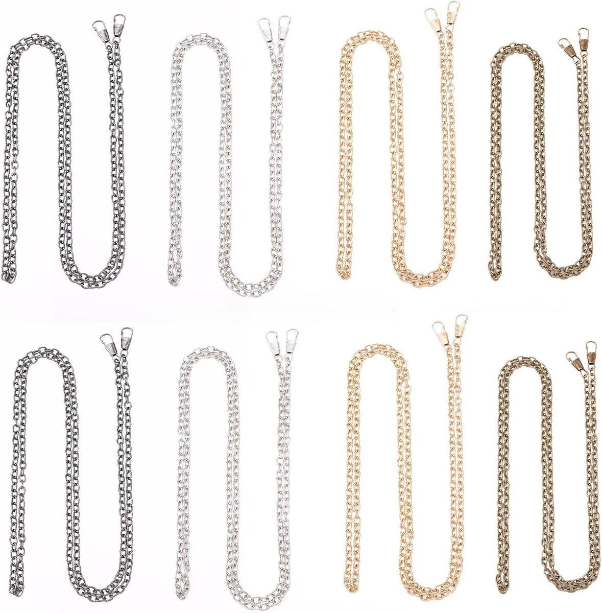Handtas ketting 120 cm - ijzeren platte ketting - 4 kleuren - ideaal voor schoudertas - SnelShoppen