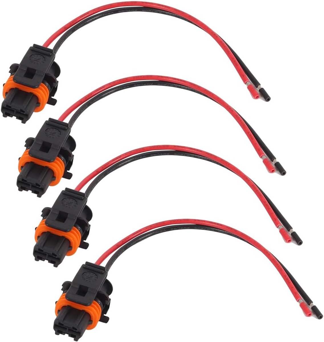 2-pins dieselinjectorconnectorpluggen 4 stuks - vervangingsonderdelen - betrouwbaar voor diverse voertuigen - SnelShoppen