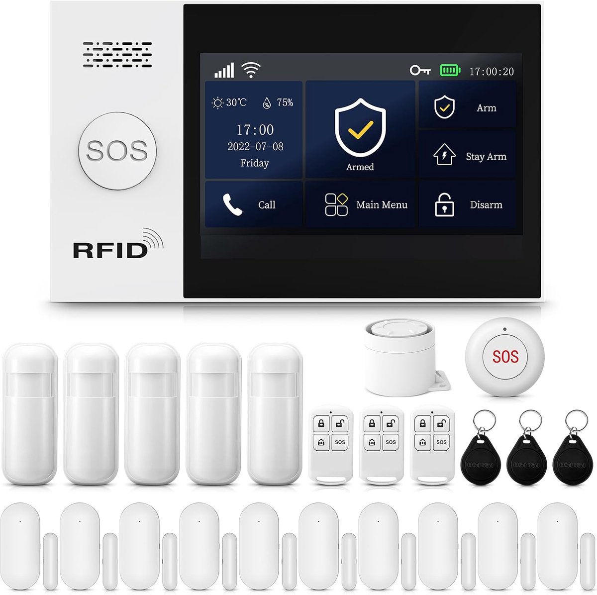 Alarm systeem WiFi + GSM 4G - 24-delig set - draadloos - bedienbaar met smartphone - SnelShoppen