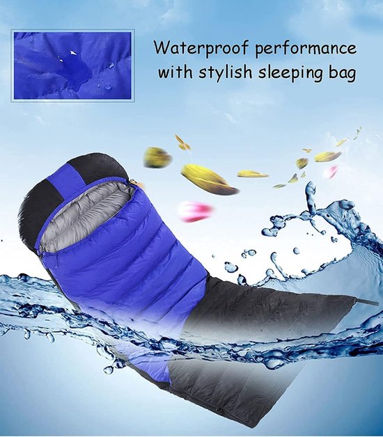Slaapzak - Kampeerzak Outdoor - Kamperen en Reizen - Waterafstotend Nylon - 210x80cm - Geel — afbeelding 4