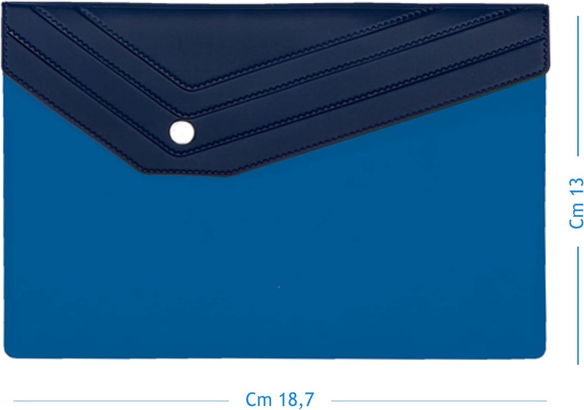 Messenger Bag Dossier Blauw - Tam - Drukknop Sluiting - Ideaal voor Auto en Motor - SnelShoppen
