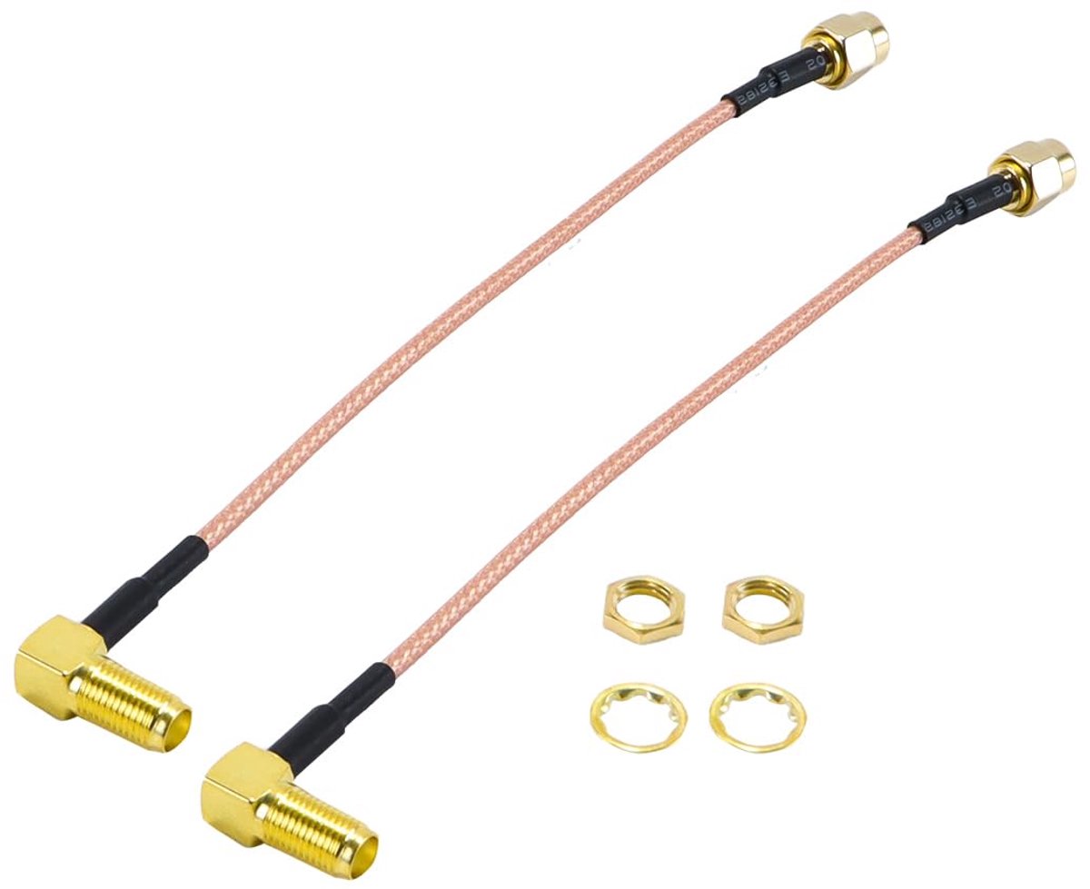SMA Kabels RG316 15cm - Coaxiaal met 90 Graden Hoek - Voor WiFi Antenne - Verbeterde signaaloverdracht - SnelShoppen