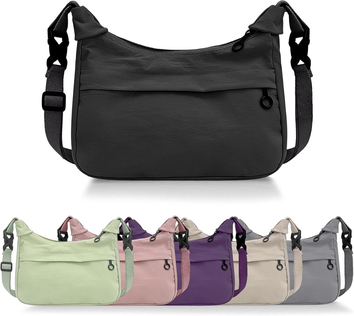 Schoudertas Dames - Nylon Crossbody Tas - Verstelbare Schouderriem - Perfect voor dagelijks gebruik - SnelShoppen