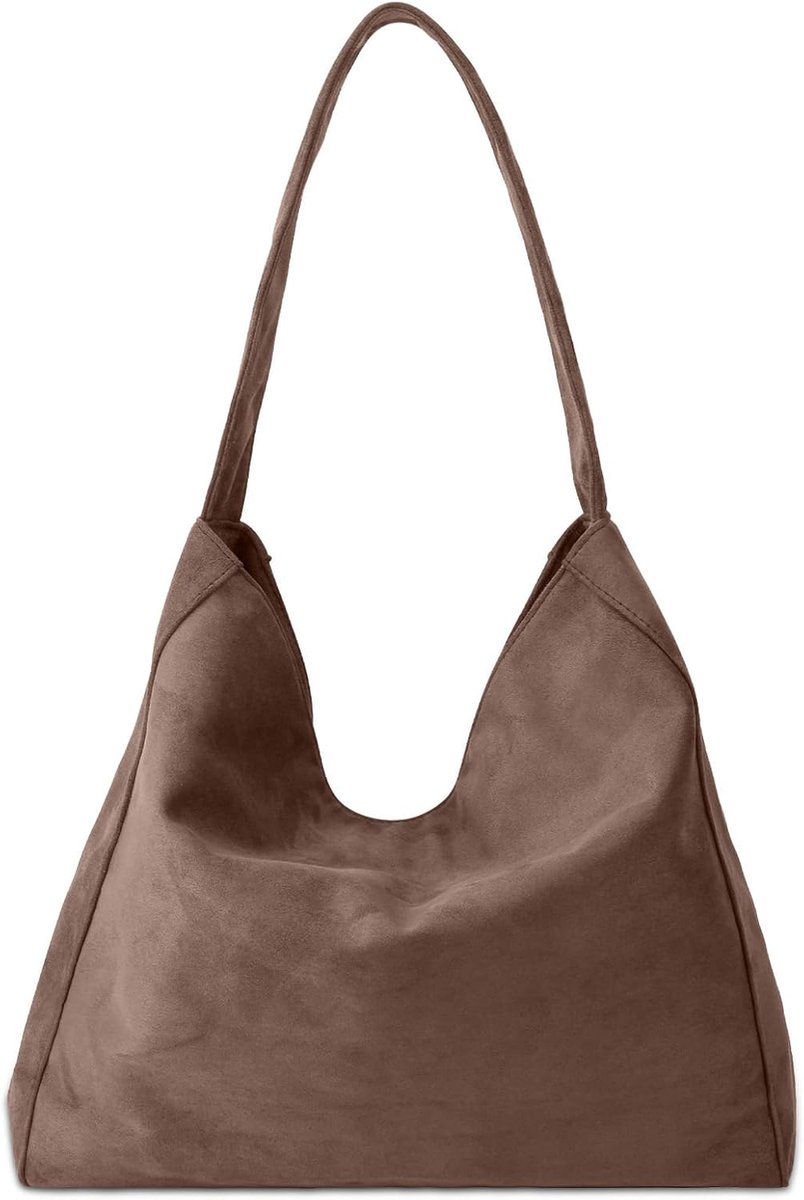 Tote bag dames - grote slouchy schoudertas - faux suede - perfect voor werk en dagelijks gebruik - SnelShoppen
