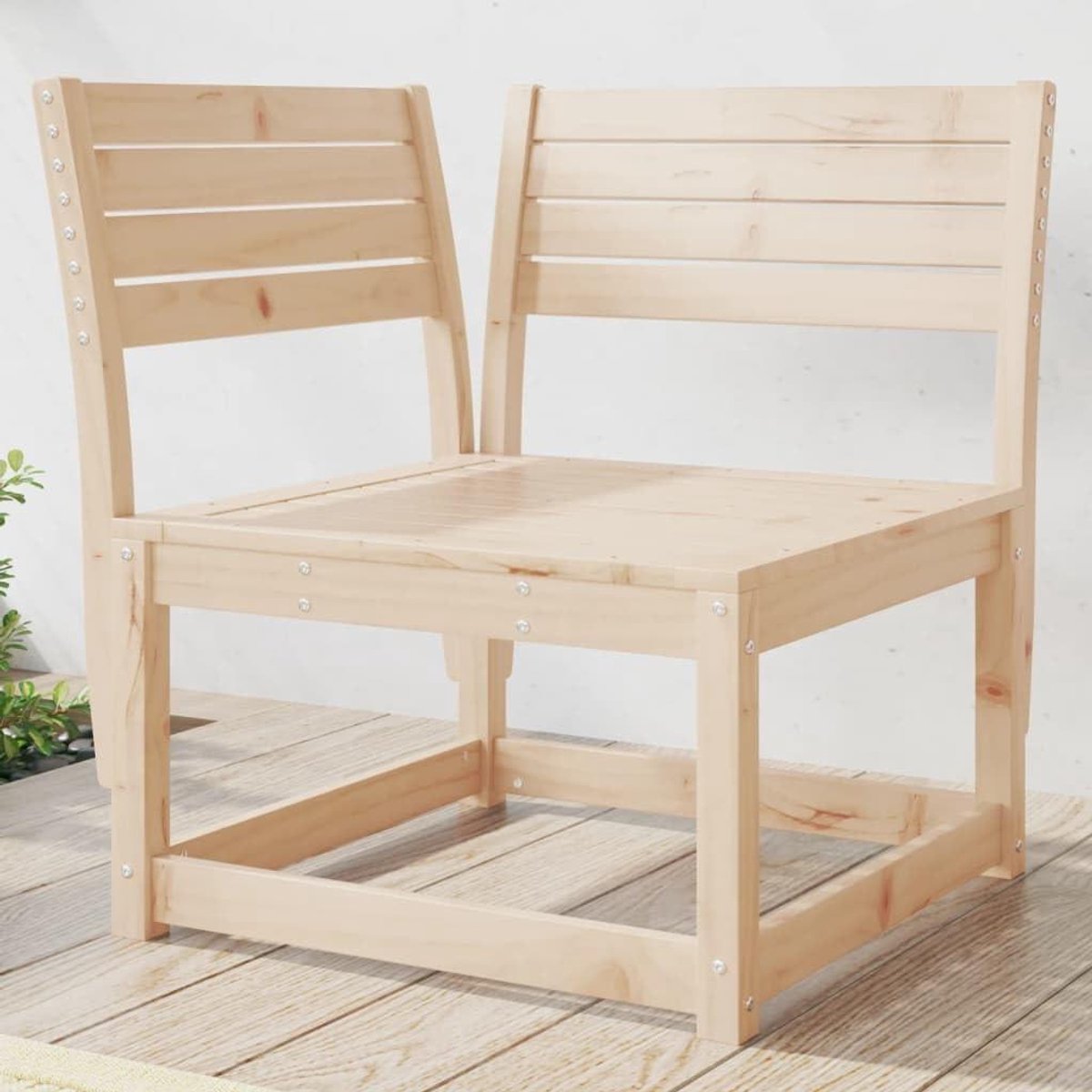 Tuinbank Hoek - Buitenbank Hoekbank - Ontspannen in de tuin - Modulair ontwerp - 73x73x78 cm - Bruin