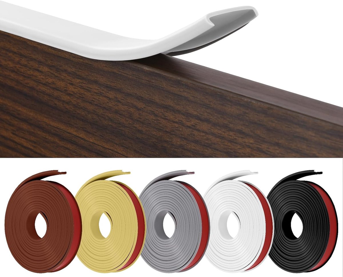 Skirting Board U-vorm 16mm - Flexibel TPE - Zelfklevend - Bescherming voor meubels - SnelShoppen