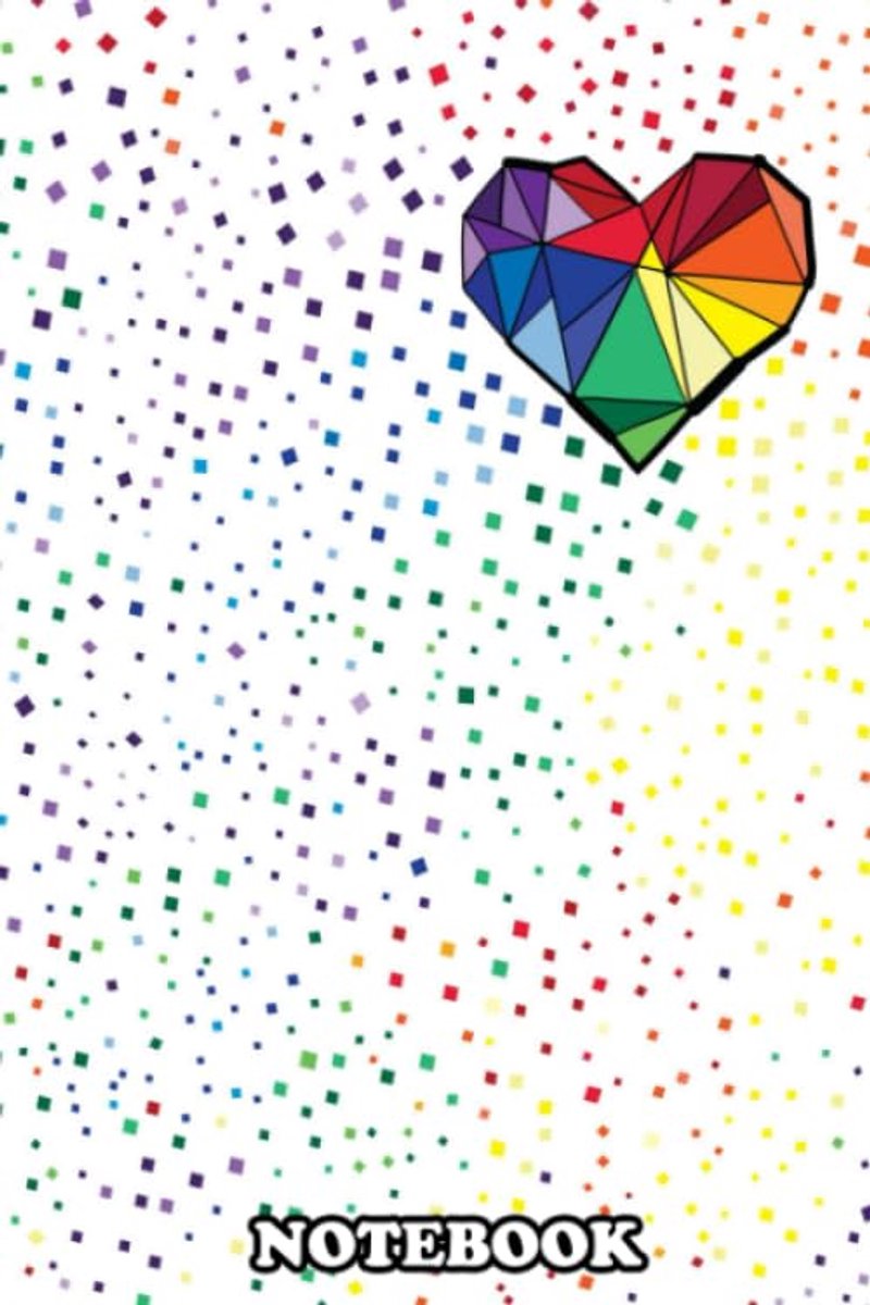 Colorful Geometric Heart, Journal for Writing, College Ruled Size 6" x 9", 110 Pages
