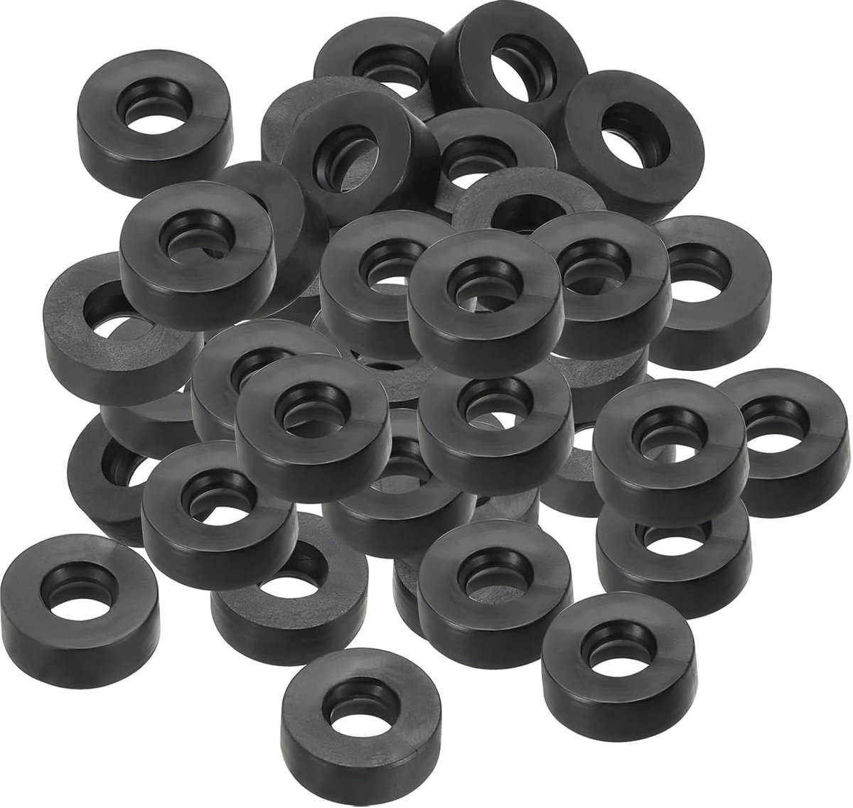 M5 Rubberen sluitringen, rubberen afdichting, rond, 40 stuks, 5 mm ID, 12 mm OD 4,5 mm dik, platte sluitringen, set, afdichtingsrubber voor kraanbuis, bevestigingsschroef, zwart