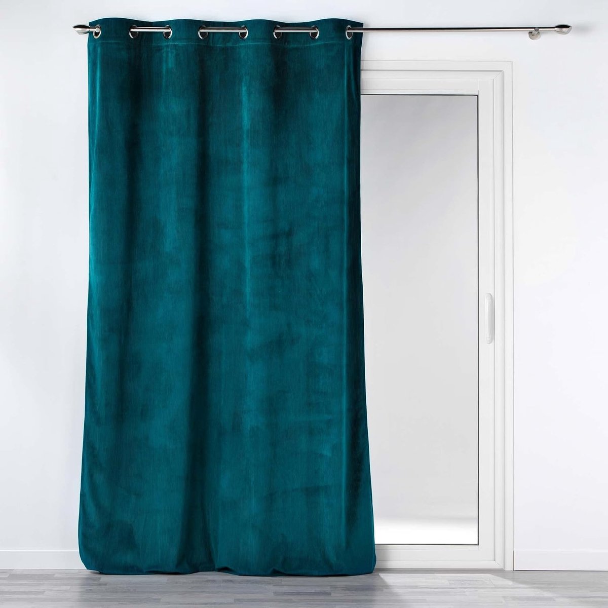 douceur d'intérieur, Gordijn met oogjes (140 x 260 cm), casual petrol, corduroy