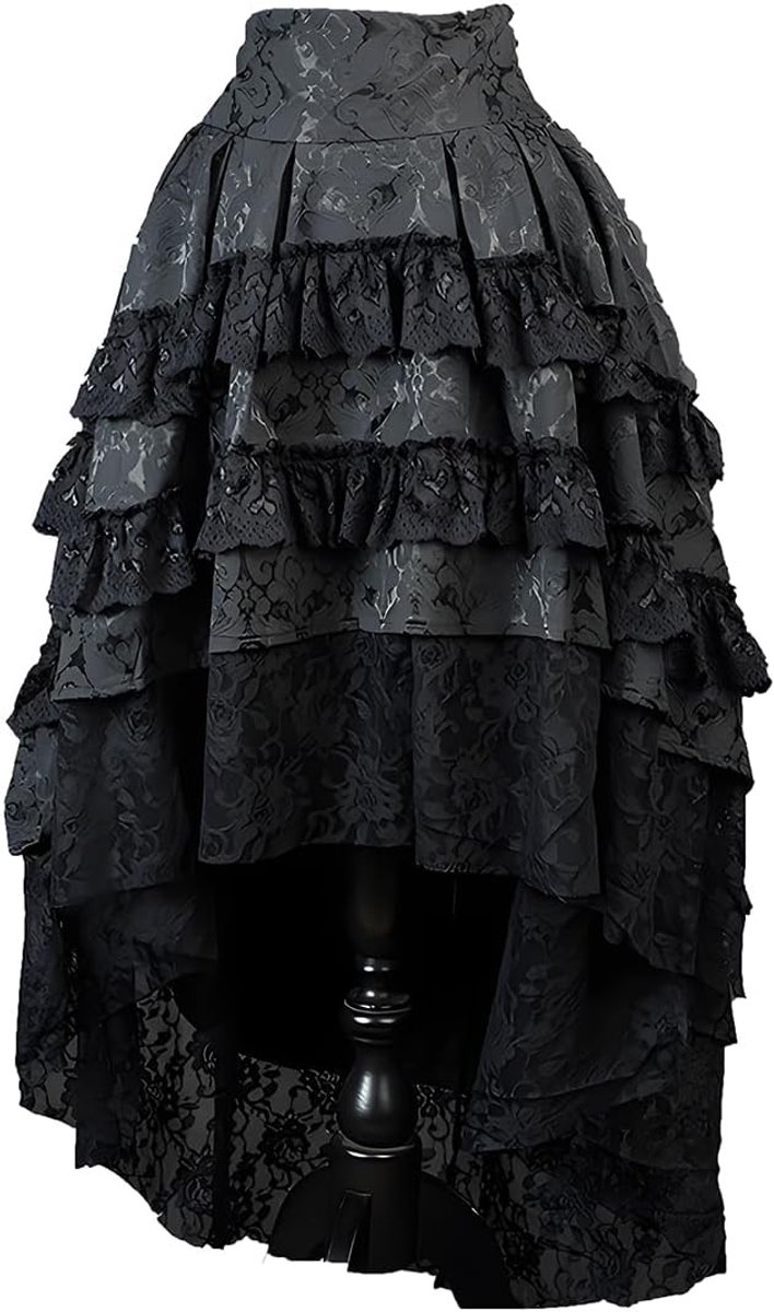 Victoriaanse steampunk gothic rok middeleeuws renaissance kant bustle kostuum