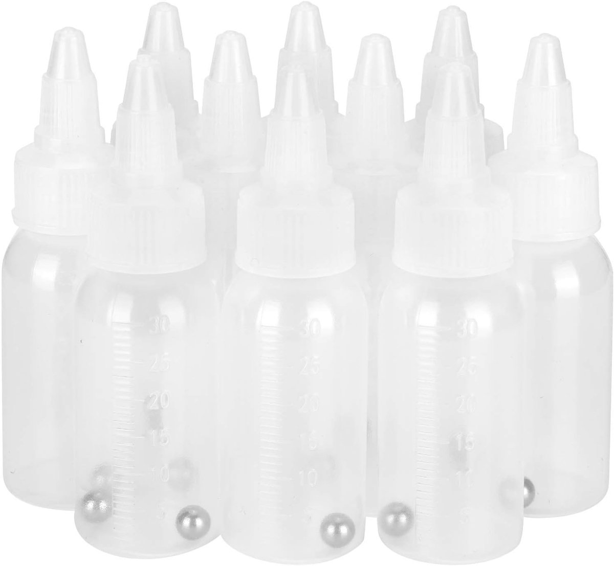Verfflessen van 30 ml - Unieke capaciteit - Voor pigmenten en specerijen - Met schaal - Voor airbrush - Om te schilderen