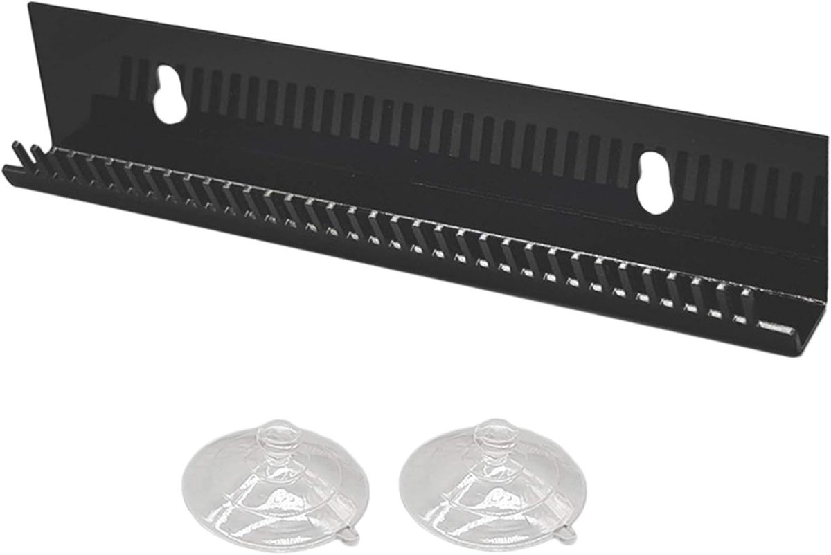 Zalati Hanger voor haarverlenging, wandhouder voor pruik, met zuignap, 2 stuks, voor opslag, wassen, stylen, kammen en drogen - zwart