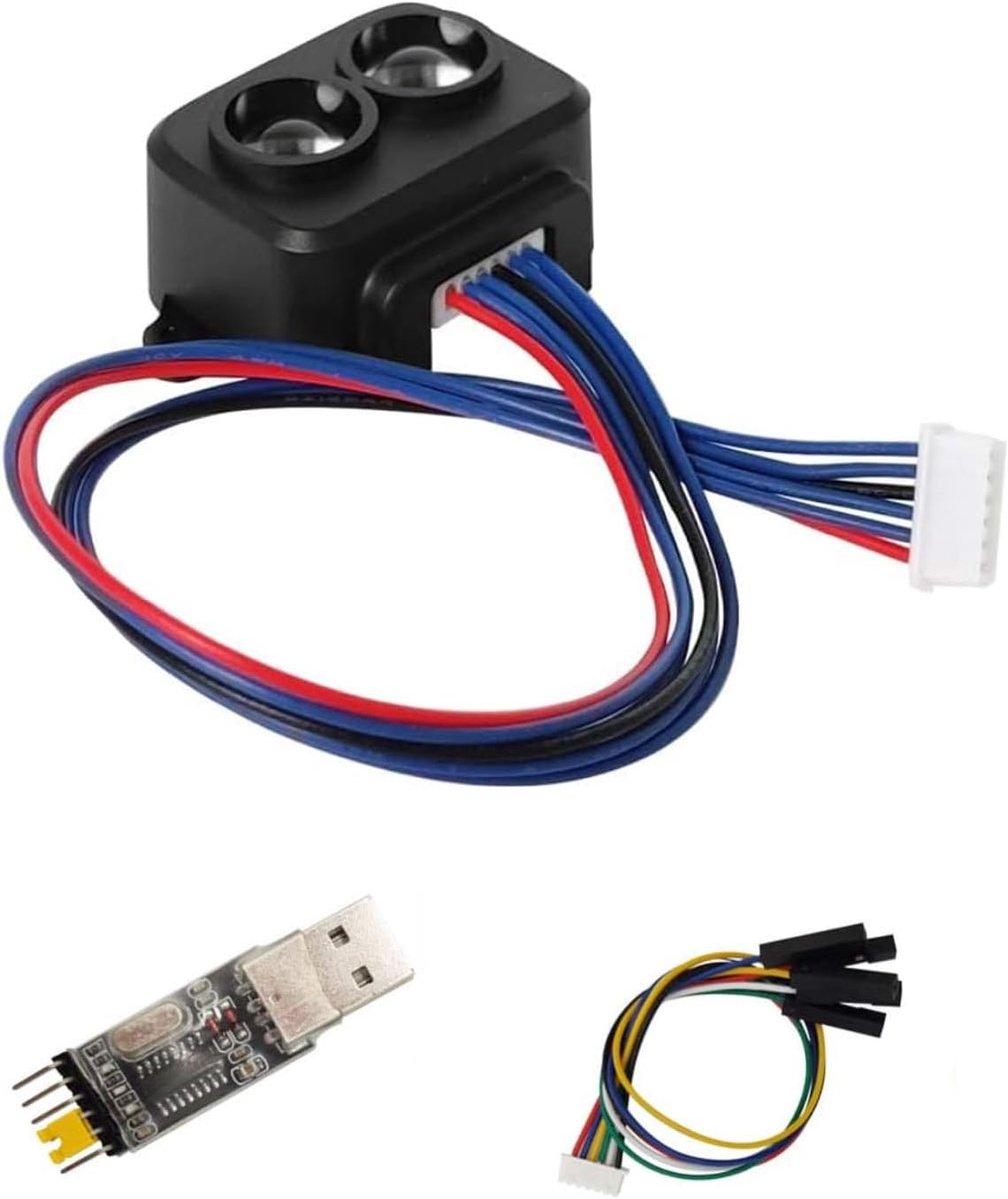 Youyeetoo TF-Luna Lidar Sensor Module Eenpuntsbereiksmodule 0,2-8m Meetbereik Afstand, voor Drone Industriële Sensor Robot Smart Home Ondersteuning I/O, UART en I2C