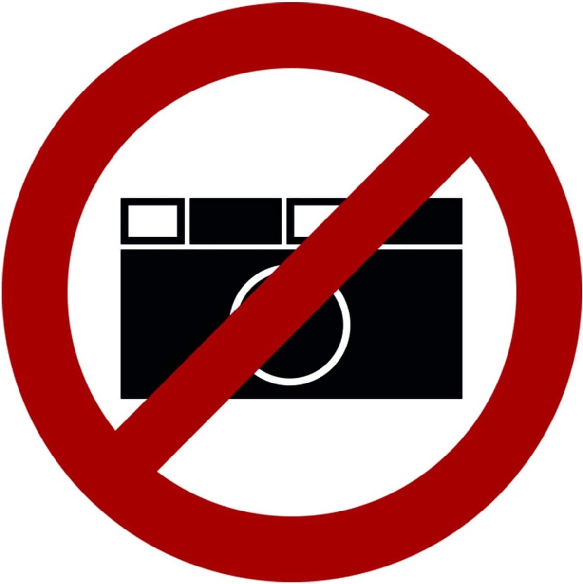 5 stuks fotograferen, verboden stickers, foto, verbodsteken, biedtekens, stickers met uv-bescherming, waarschuwingsborden voor buiten en binnen, foto's van STROBO 9,5 x 9,5 cm, fotografie