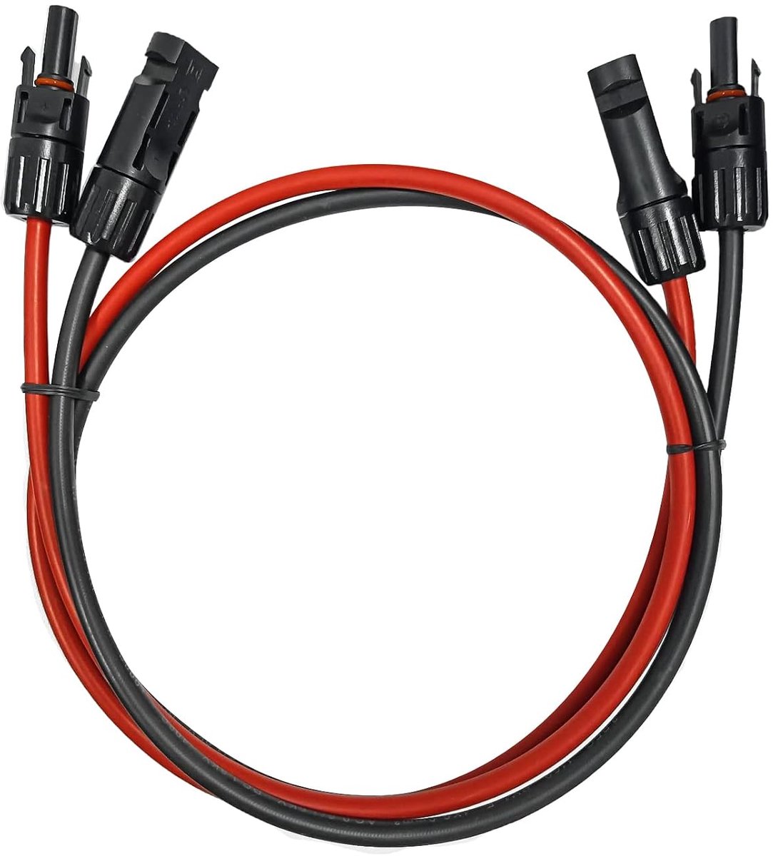 Verbindingskabel verlengkabel (6 mm²/4 mm²), rode en zwarte lijnen, zonnekabel incl. gemonteerde aan beide zijden zonnestekker (4 mm²-5 m)
