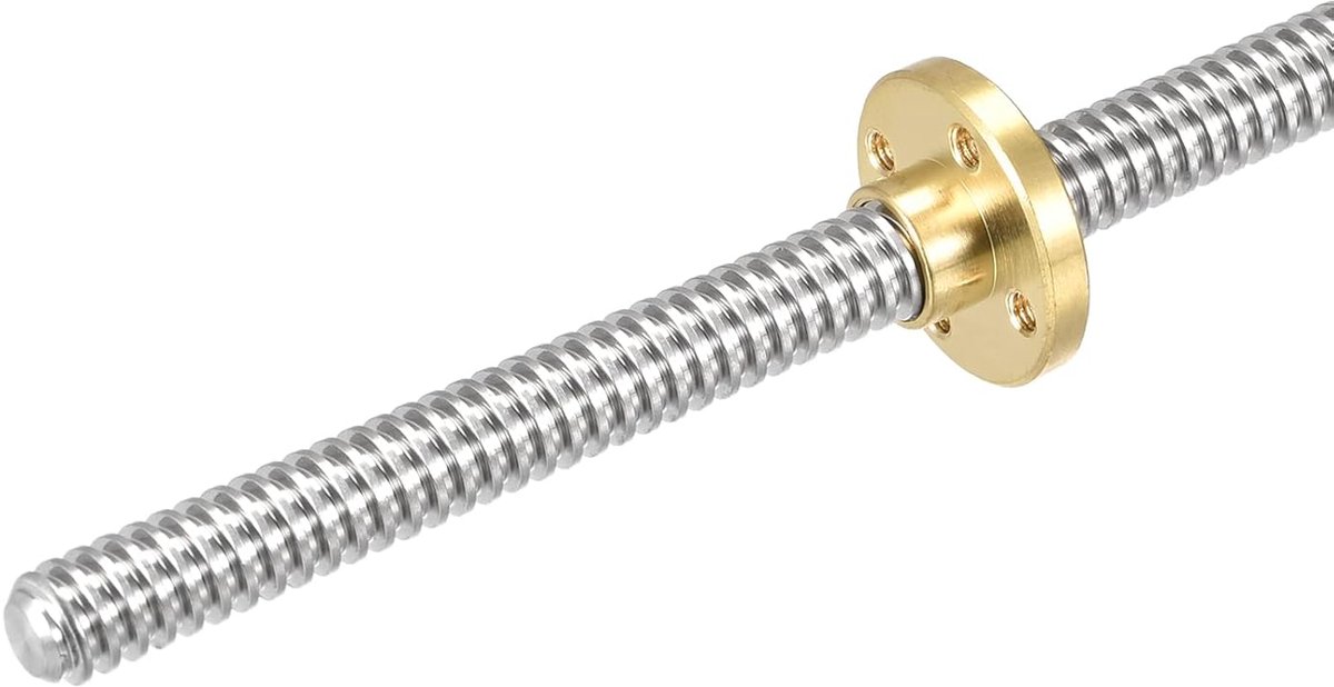 200 mm volledige schroefdraad stang T8 x 2 mm schroef met messing moer kit voor 3D-printer, CNC-machine