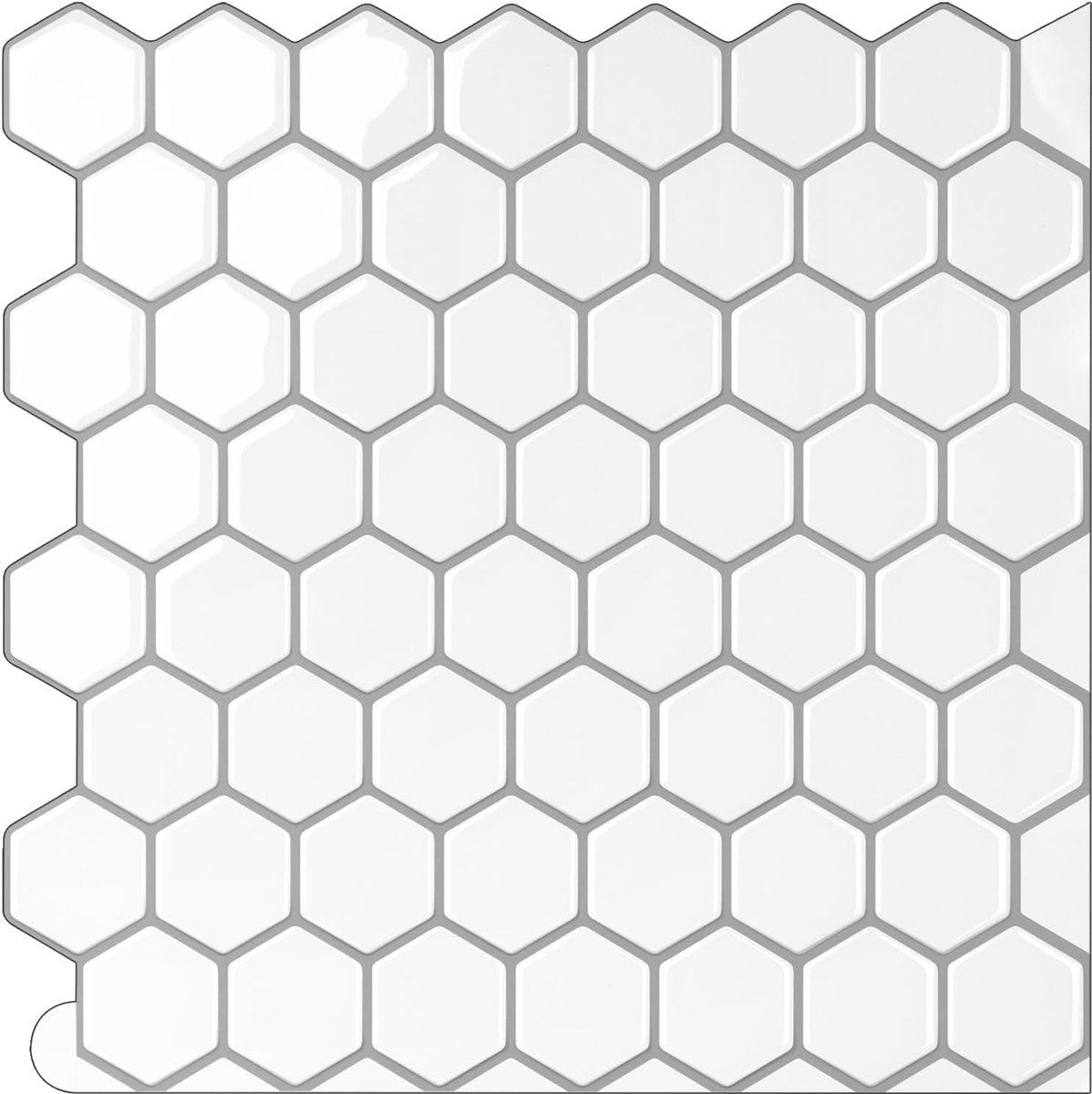 tegels, 10 vellen, 3D zeshoekige zelfklevende wandtegels, spatwand voor keuken, badkamer (30 x 30 cm)