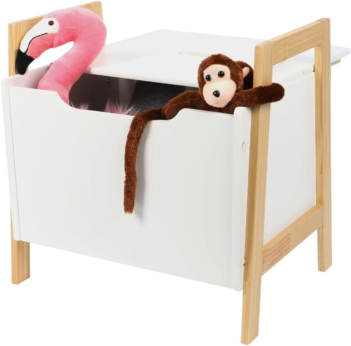 SnelShoppen - MISOU Opbergdoos met Deksel - Speelgoed Opbergbox - Kinderkamer Accessoire - Witte Opbergoplossing - Functioneel en Stijlvol - Veilig Vo