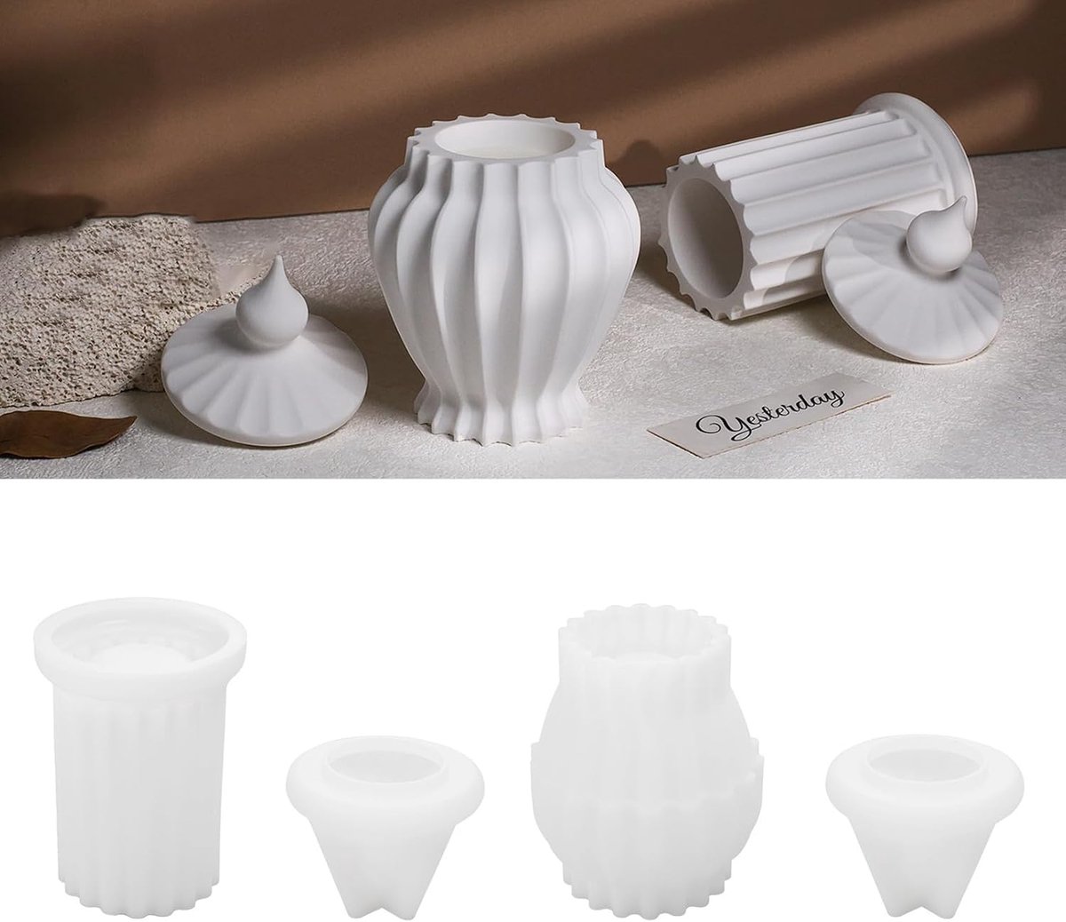 gietvormen, 2 stuks opbergdoos, siliconenharsvorm met deksel, harsvorm, gietvorm, siliconen gietvorm voor doe-het-zelf huisdecoraties