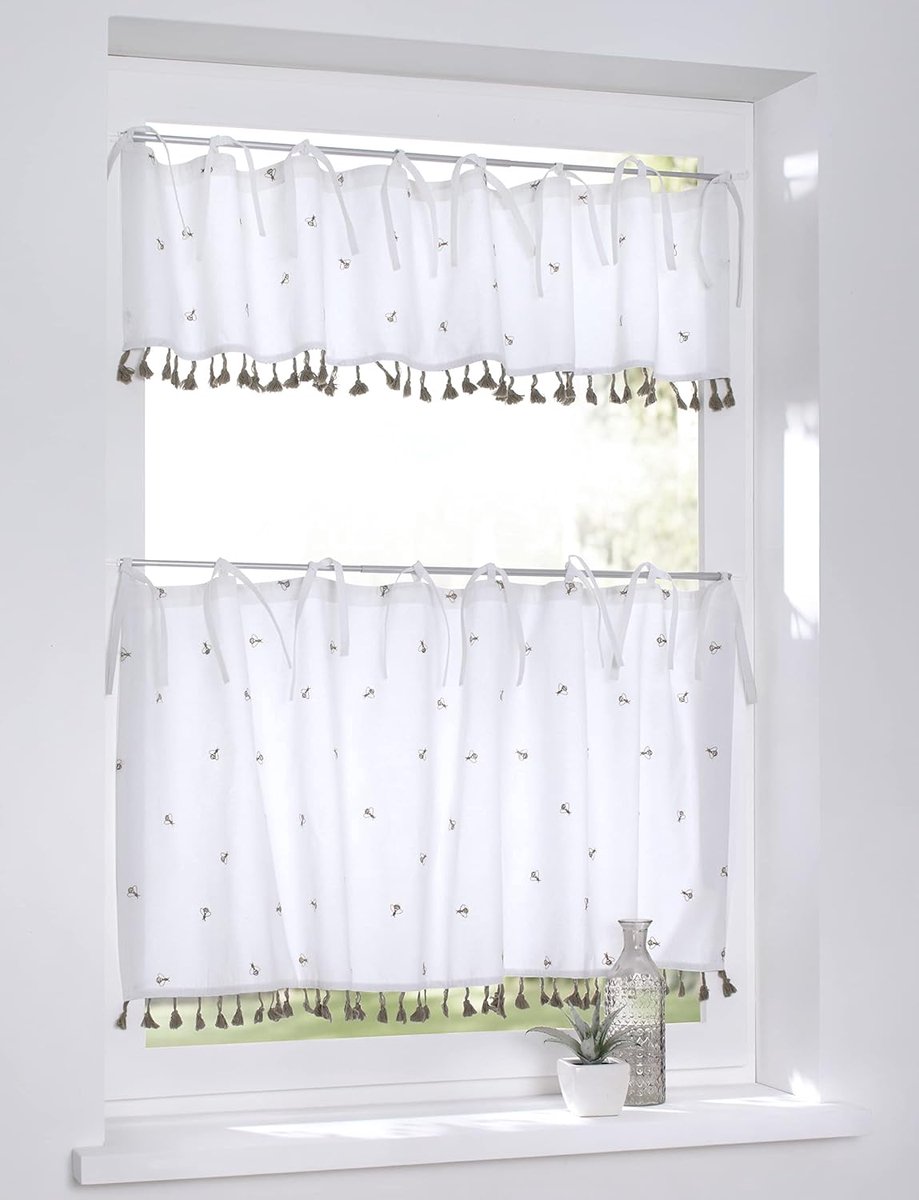 dwarsversiering Honey Landhuis geborduurd bijen natuur katoen lint breedte 120 x hoogte 50 cm