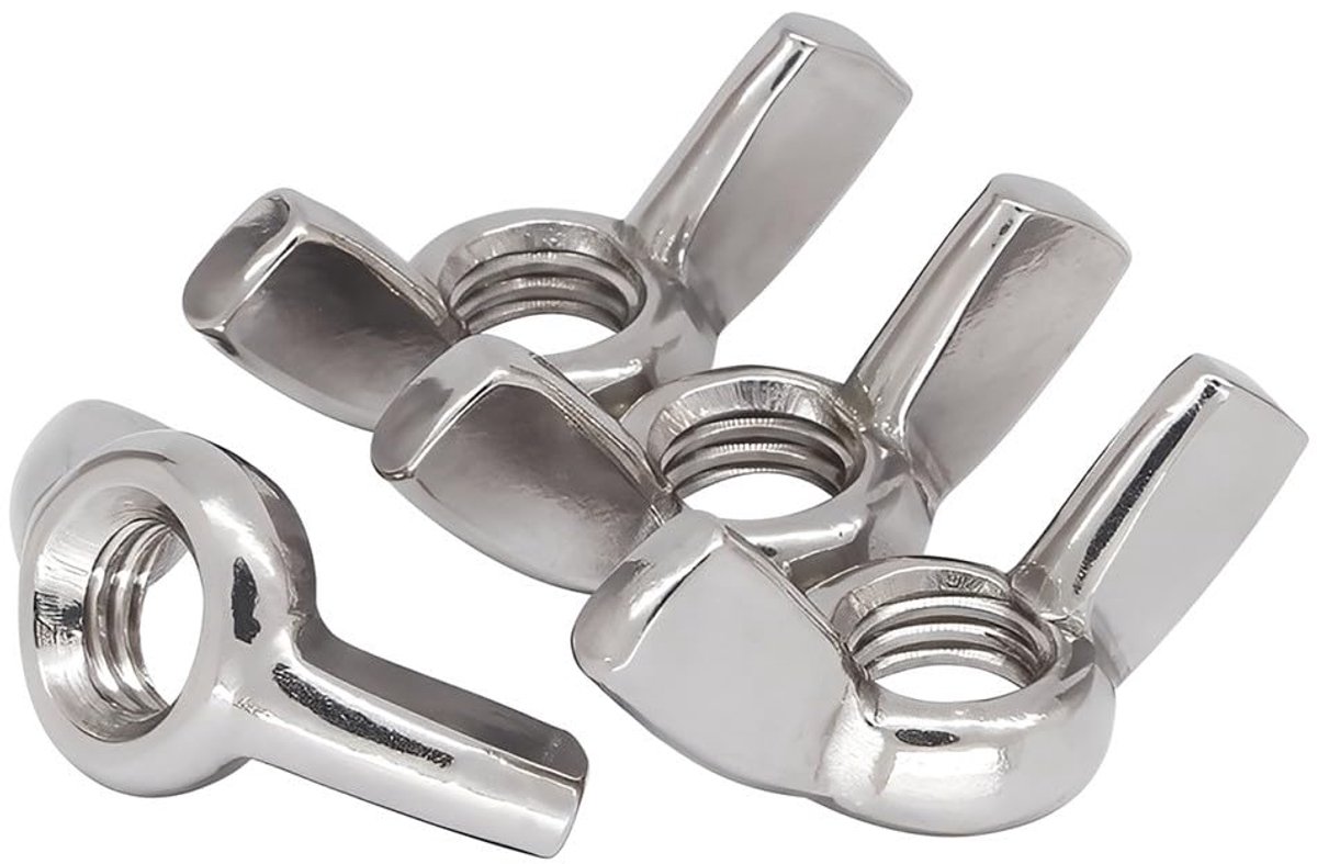 vleugelmoer M4 - 20 stuks Hoogwaardige vlindermoer roestvrij staal handvastzittende vleugelmoer voor hardware, doe-het-zelf en DIY gereedschappen, corrosiebestendig en herbruikbaar
