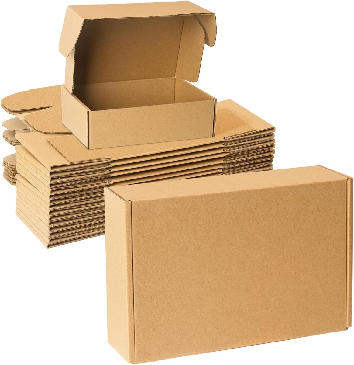 Verzenddozen 234x158x51mm (9x6x2") Set van 25, Kleine Mailing Dozen Bruin Karton Gegolfde Mailer Boxes voor Mailing Kleine Bedrijven Verpakking Geschenken