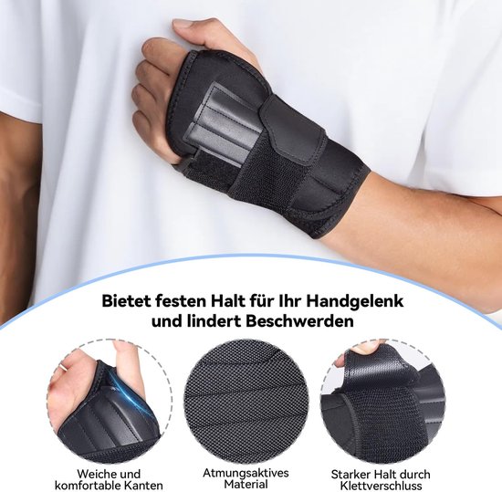 Polssteun Met Metalen Spalk, Comfortabele Polsbandage, 19-24 Cm (M, Links) — afbeelding 2