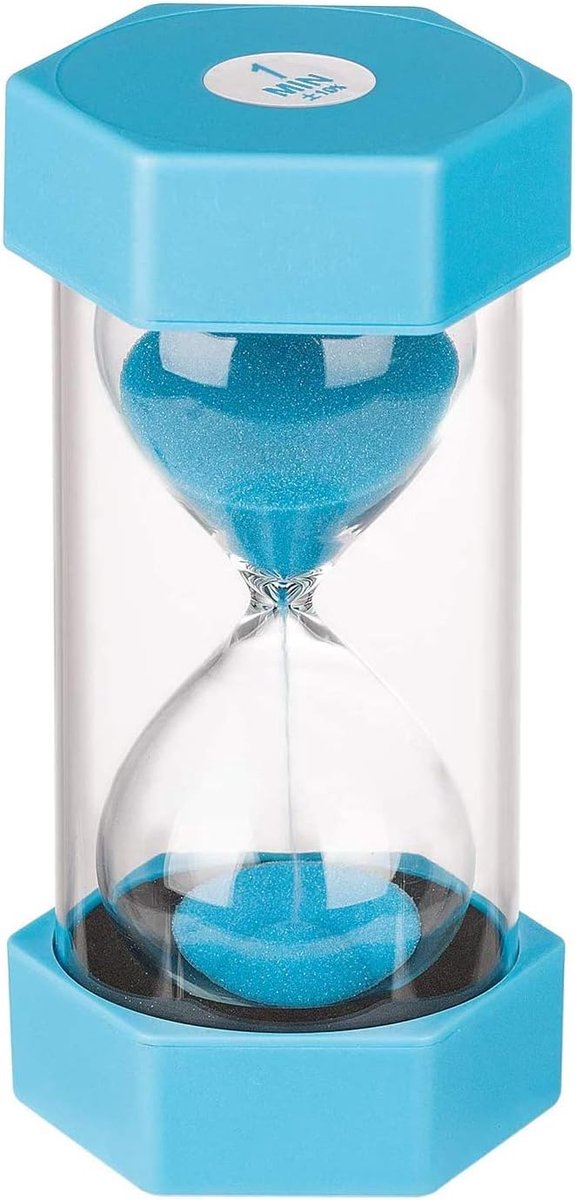Kinderklok, Decoratieve Zandloper, Timer Kan Gebruikt Worden in Klaslokalen, Keukens, Huizen, Kantoren en Ook Als Decoratieve Timer Klok (1 Minuut, Blauw)