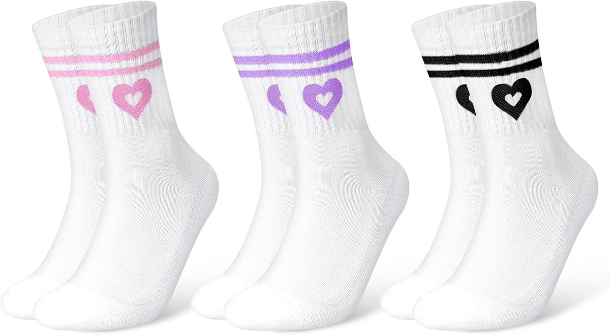 Sokken voor dames, hoge sokken van katoen, ademende damessokken voor atletiek, wandelen, hardlopen