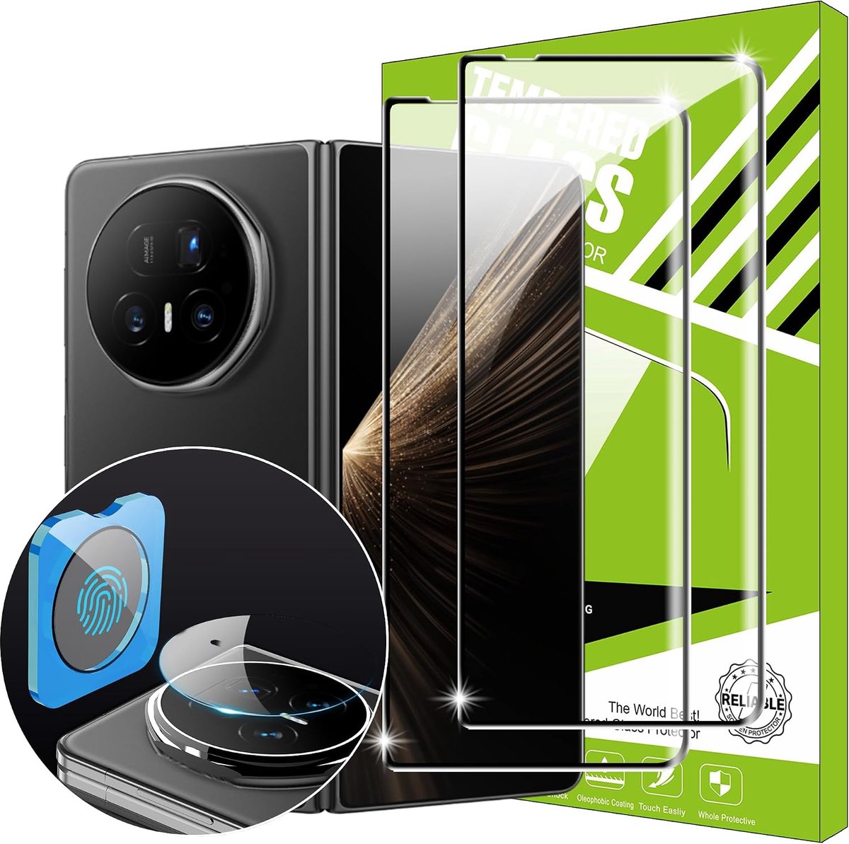 Film voor HONOR Magic V5 Screen Protector [2+1 Stuks] Volledige Dekking Gehard Glas Film Schermbeschermer met Camera Lens Beschermer
