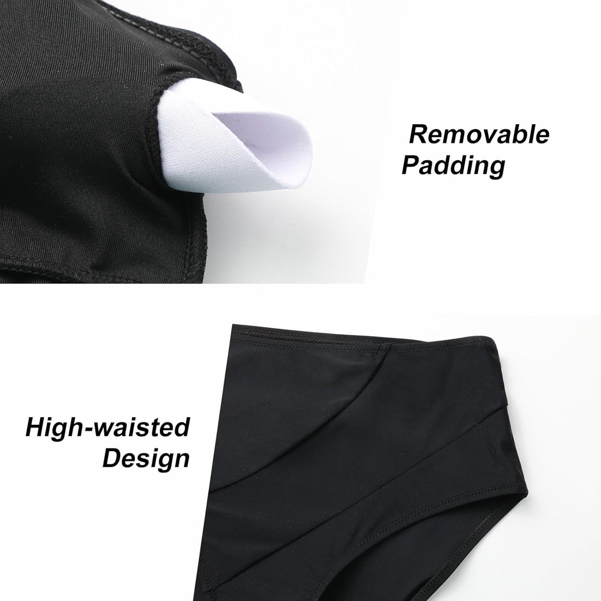 Tweedelig badpak voor dames, V-hals, gekruiste kleurblokken, badmode, hoge taille, buikcontrole, bikiniset
