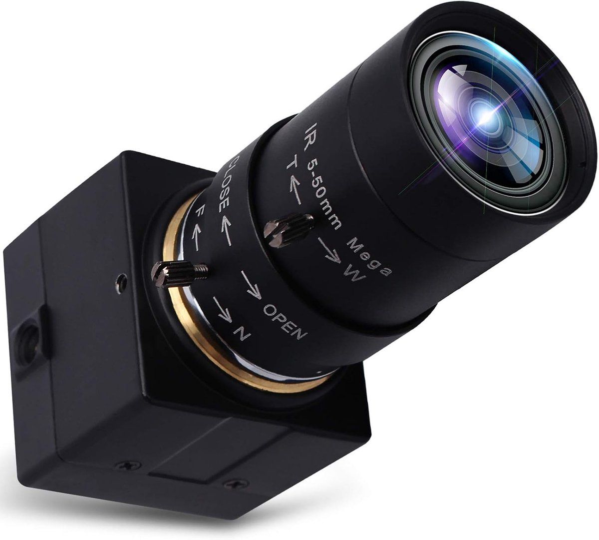 USB-webcam met zoomlens 5-50mm, handmatige focus, 8MP hoge resolutie 3264x2448 USB-camera met Sony IMX179-sensor, Mini HD UVC-computercamera voor Windows MAC Linux Android