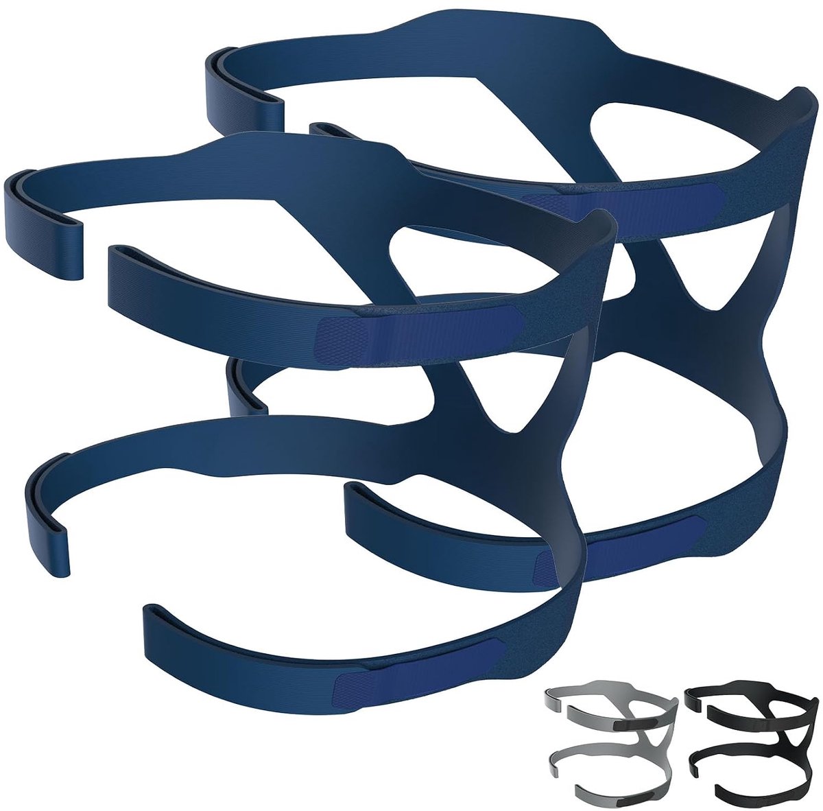 CPAP-hoofdband, 2 stuks, Hersvin vervangende hoofdbanden, compatibel met de meeste neus, volledige slaapapneumaskers (2 stuks, blauw)