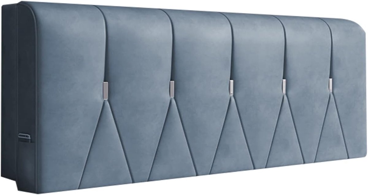 Grote rugleuning, zachte hoes, tweepersoonsbed, bovenrugkussen, tatami-mat, afneembaar en wasbaar, ergonomisch nachtkastje kussen (kleur: blauw, maat: 150cm/59,1in)