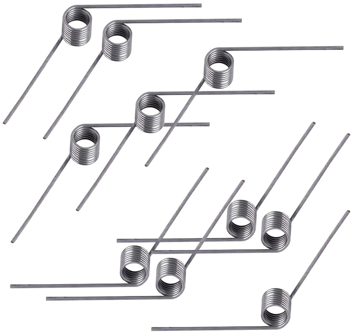 Torsieveren, Roestvrij Staal Torsieveer, Draaddiameter 0.7 mm, Buitendiameter 4 mm, 9 spoelen, Hoek 120 Graden
