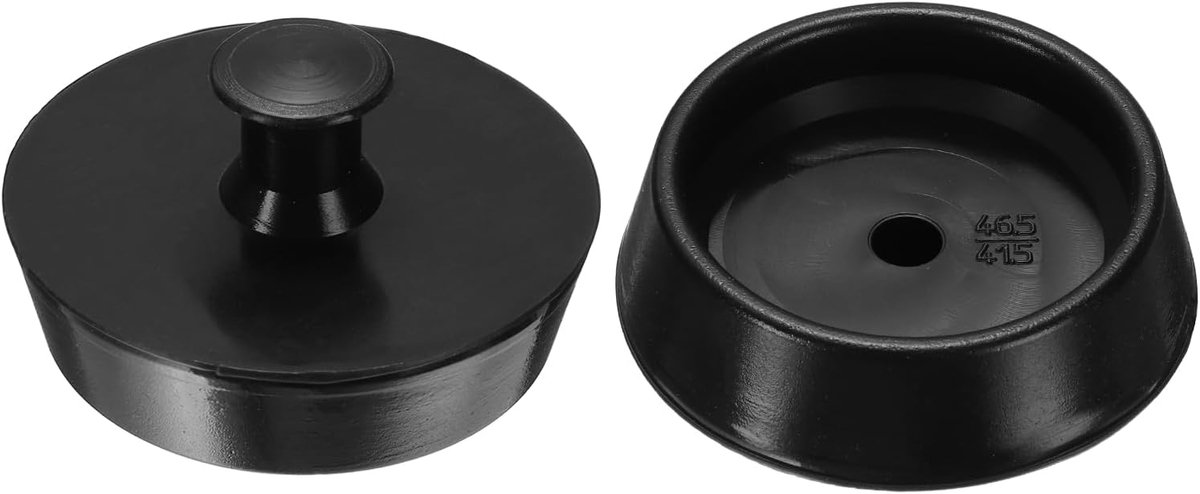 2 stuks siliconen badstoppen, siliconen gootsteenafvoerdeksel, stop, haarzeef met handvat, geschikt voor 4,4 - 4,5 cm, keuken, badkuip, badkamer, wasaccessoires, zwart