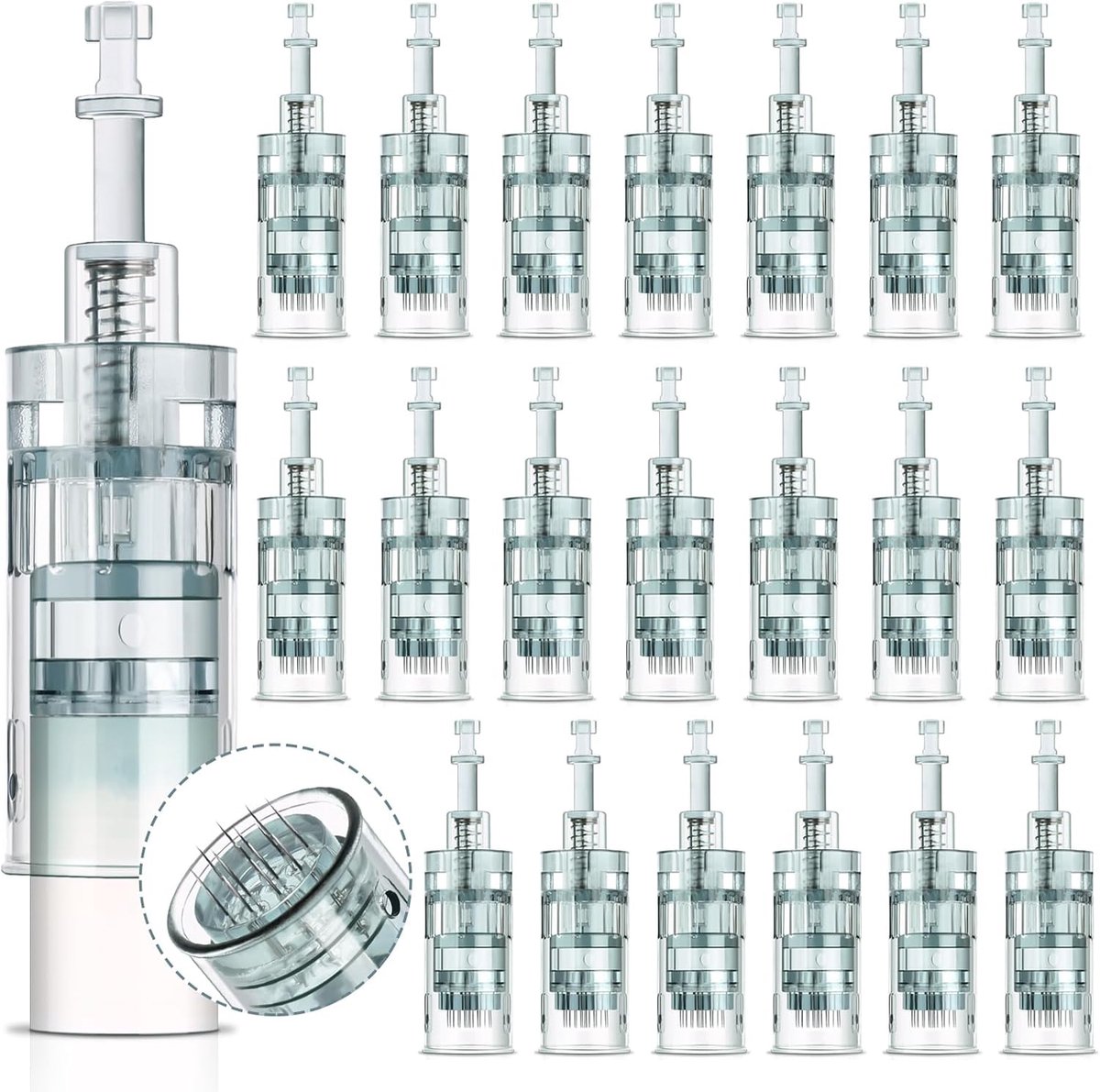 20 stuks Dermapen M8 reserve naaldpatronen, 16 pinnen, microneedling naalden voor Derma Pen Ultima M8 M7S automatisch micronaaldensysteem met bajonet 3 sleuven